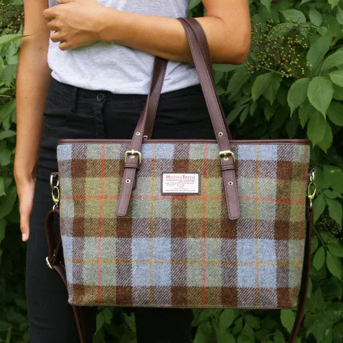 Harris Tweed Large Tote Purse Bag - Macleod Tartan Plaid