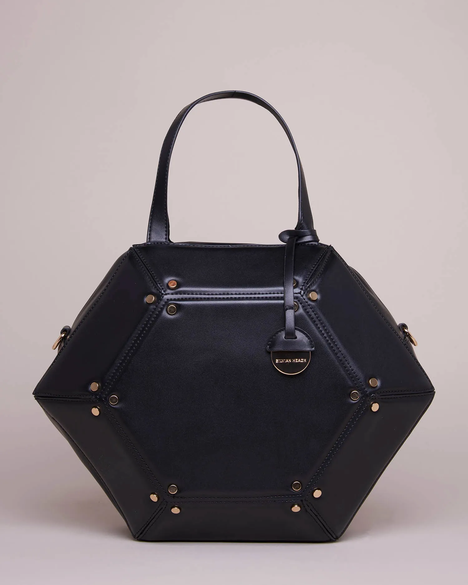Hexagonal rigid handbag