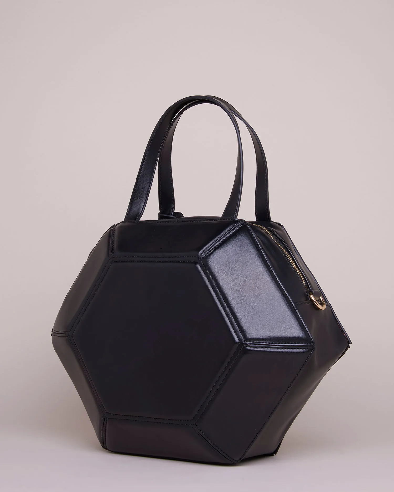 Hexagonal rigid handbag