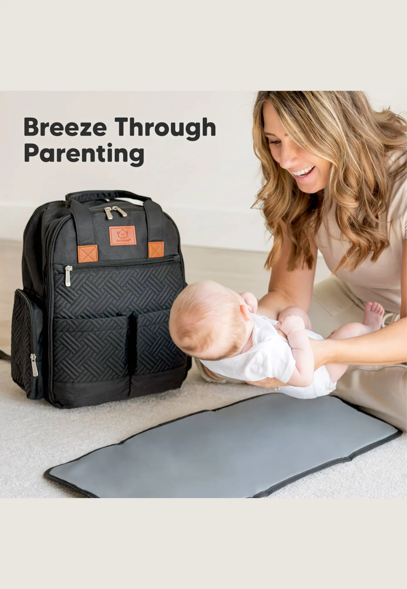 KeaBabies Bree Diaper Bag Backpack with Changing Pad