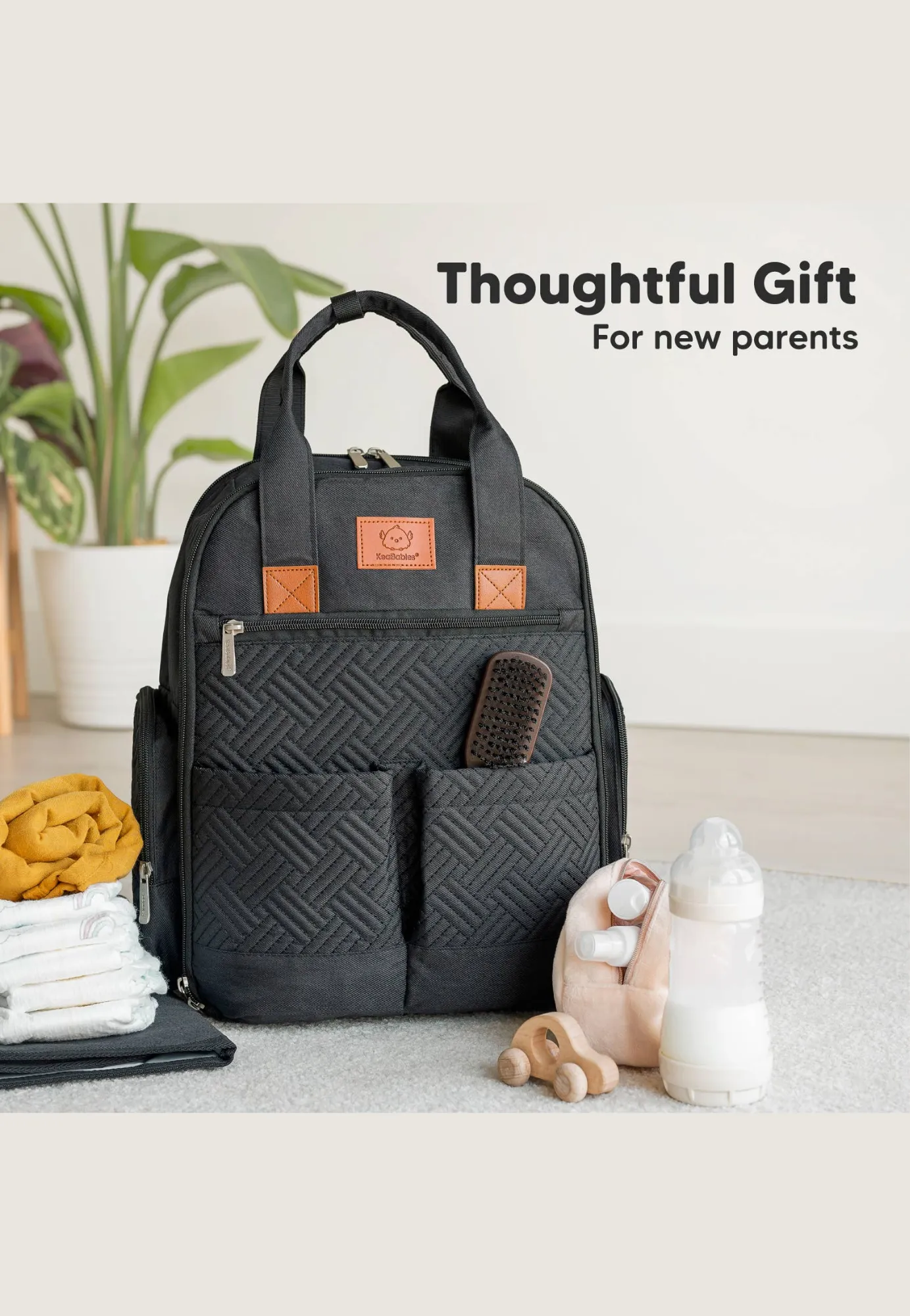 KeaBabies Bree Diaper Bag Backpack with Changing Pad