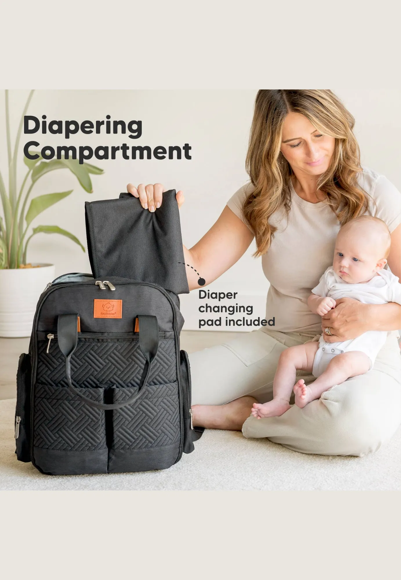 KeaBabies Bree Diaper Bag Backpack with Changing Pad