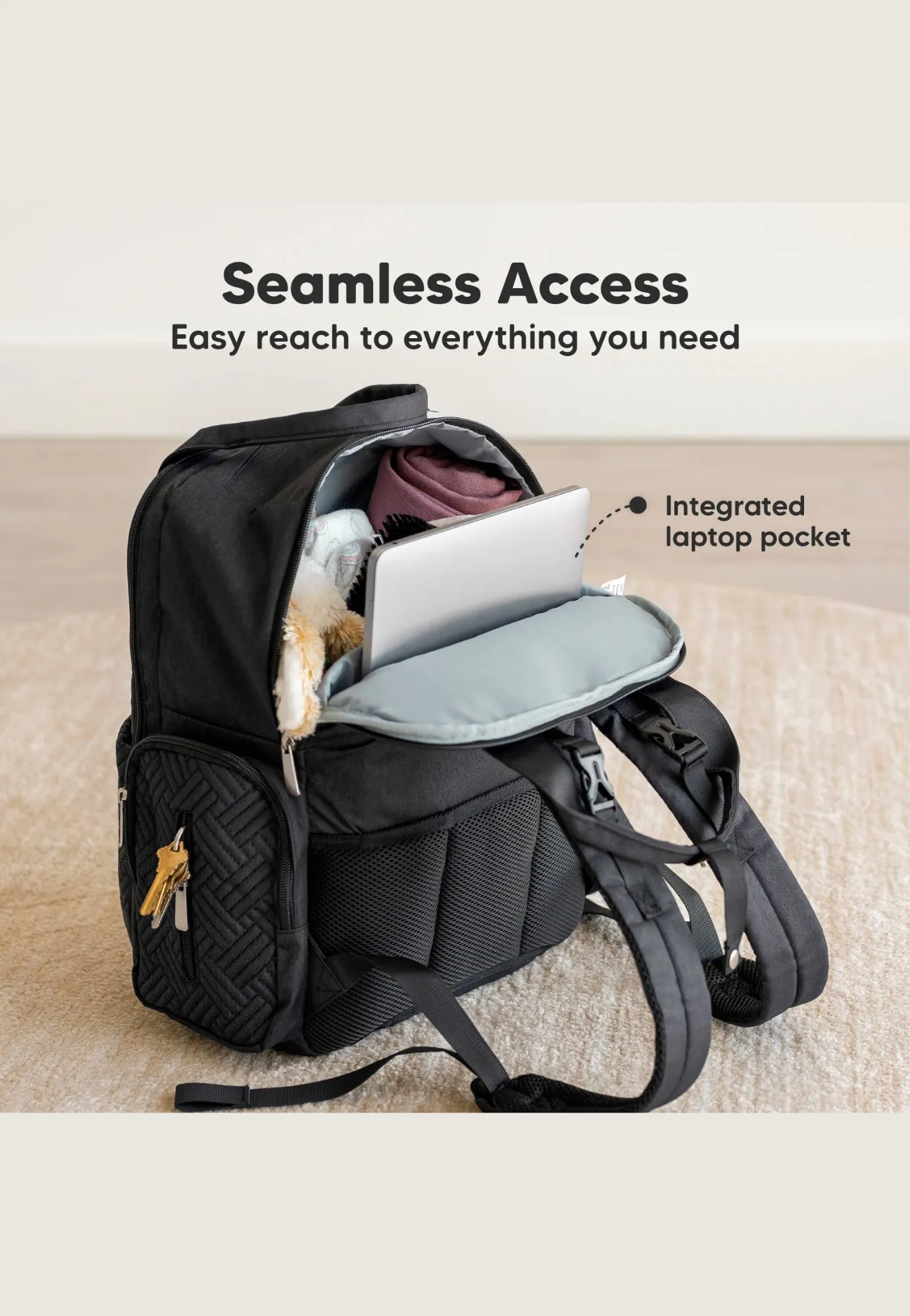 KeaBabies Bree Diaper Bag Backpack with Changing Pad