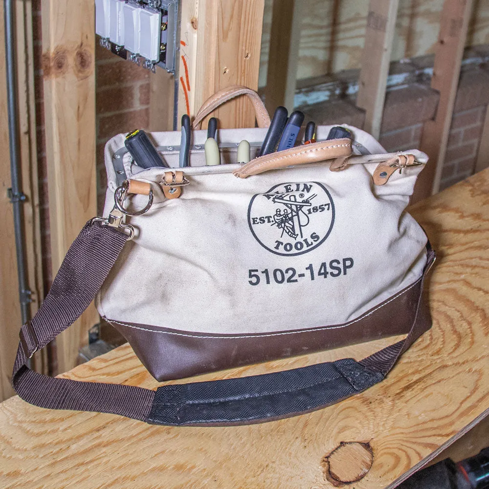 Klein Tools 5102-14SP Deluxe Canvas Tool Bag, 14"
