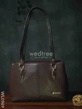 Ladies Handbag - Handbag with Knitted Design in the Middle - WL0969