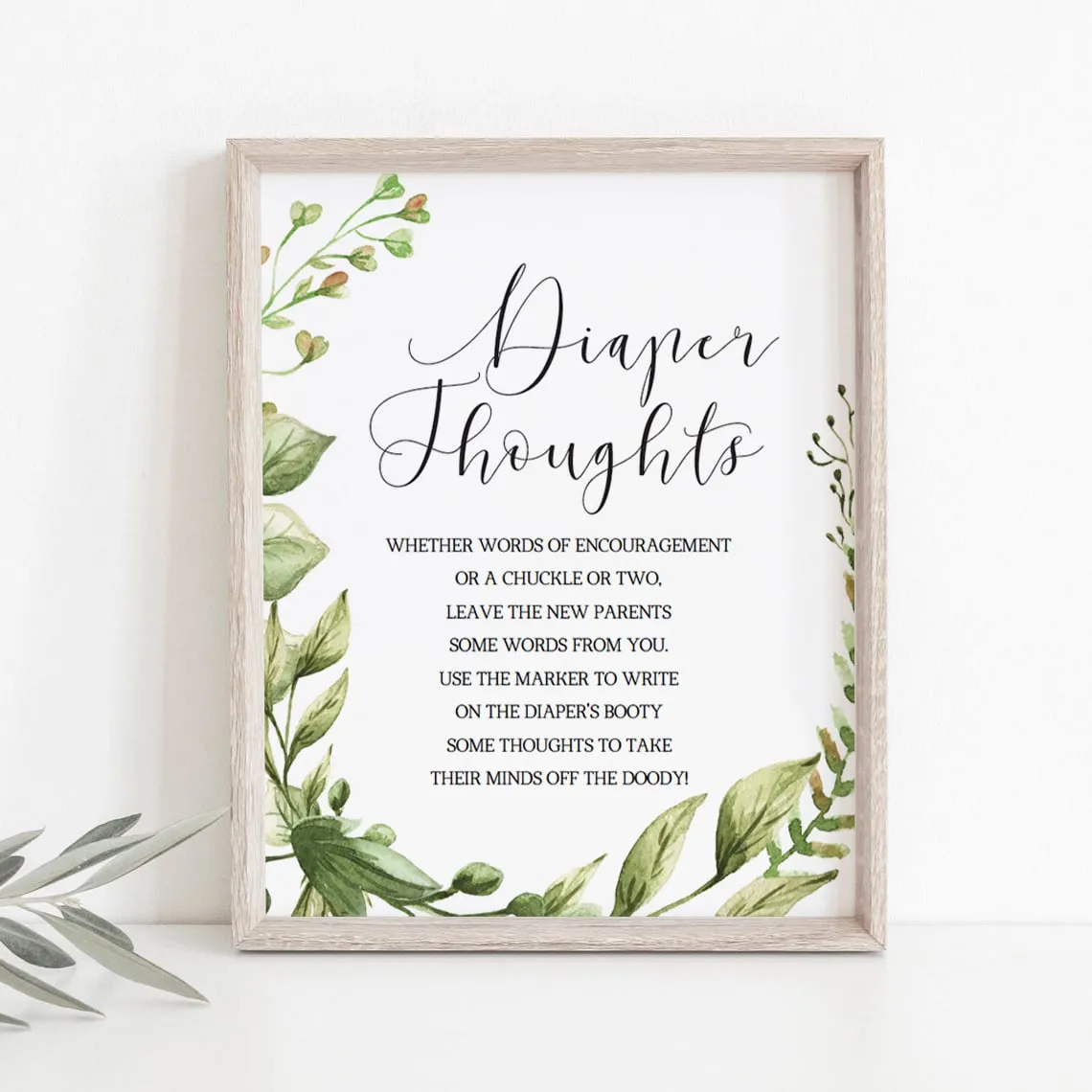 Late Night Diaper Thoughts Baby Shower Game Template