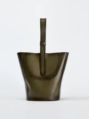 Leather maxi bucket bag