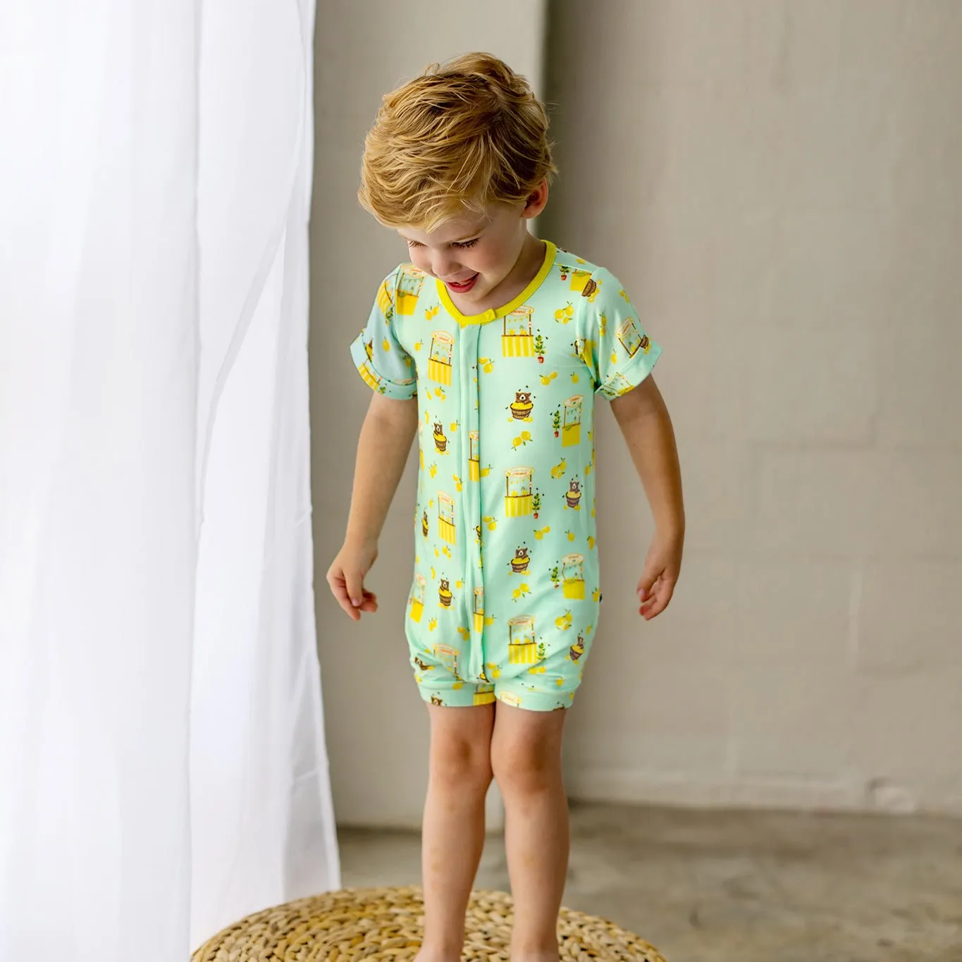 Lemonade Stands & Honey Bears Short Two-Way Zippy Romper (0-3T)