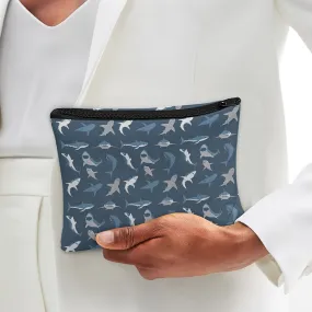 Makeup Bag Zipper Pouch - Cute Small Shark Pattern