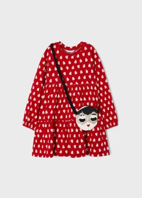 Mayoral 4932 095 - Red Dress with Handbag