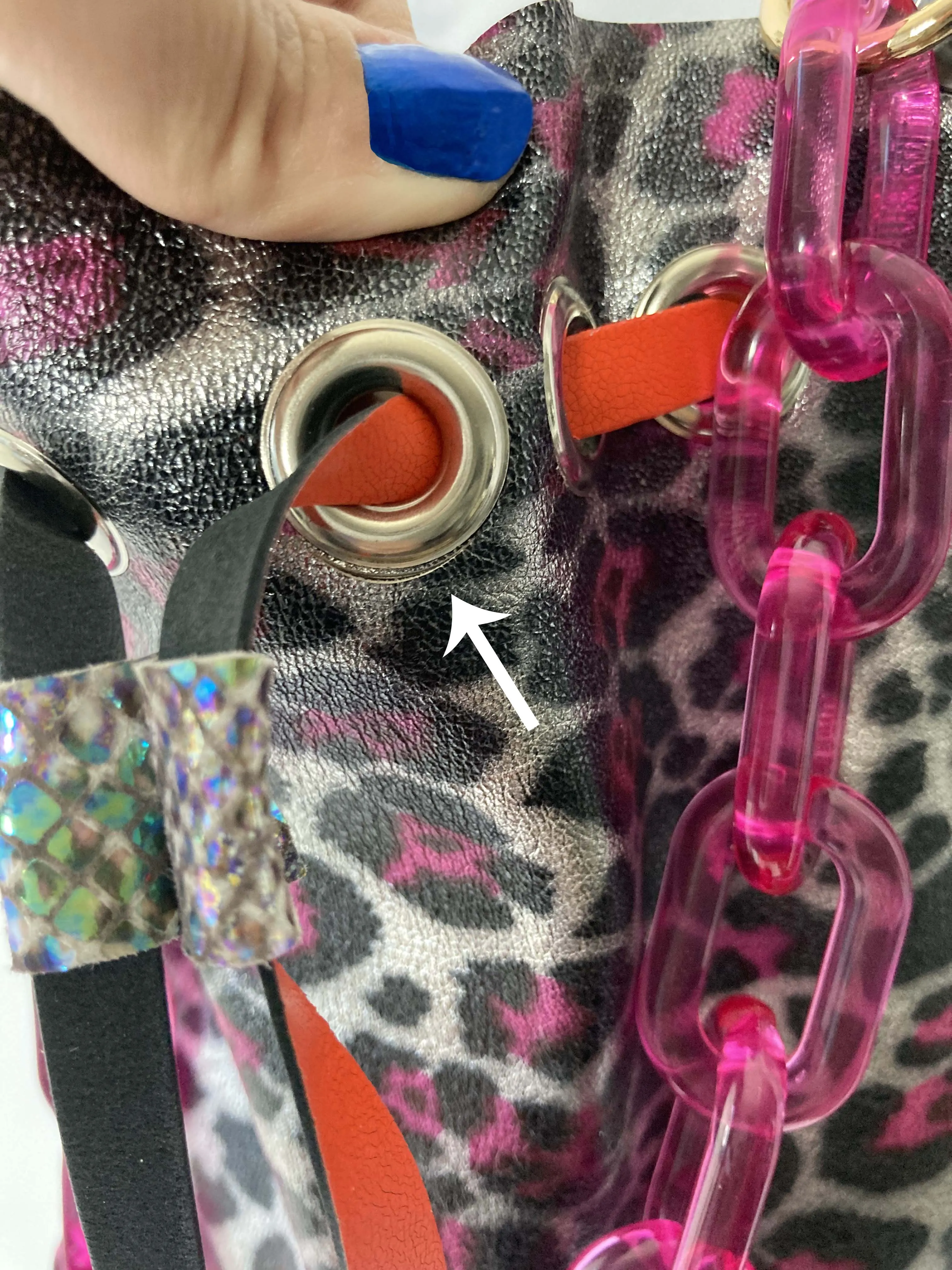 Metallic Pink Leopard Drawstring Crossbody Bag