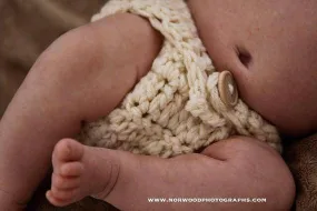 Natural Cream Newborn Diaper Cover