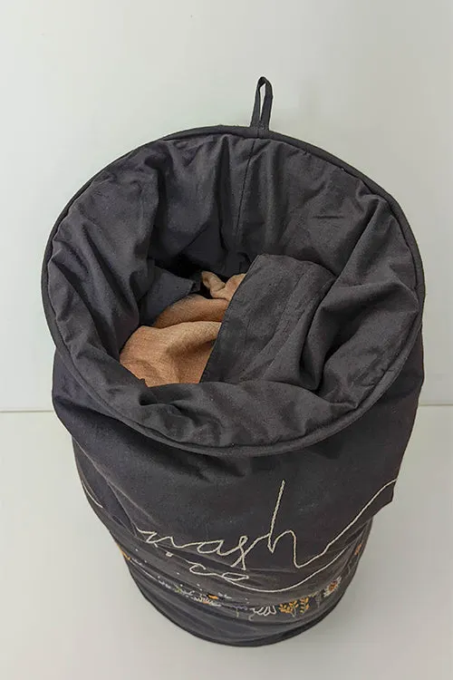 Okhai 'Hazel' Hand Embroidered Cotton Laundry Bag