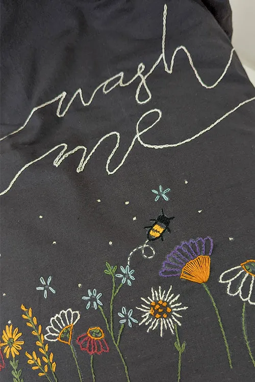 Okhai 'Hazel' Hand Embroidered Cotton Laundry Bag