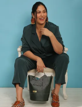 Olive checkered Bucket Bag | Modern Myth