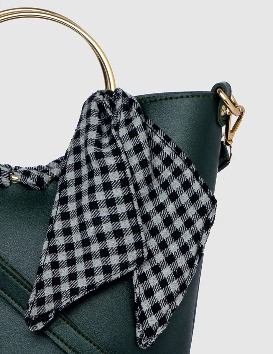 Olive checkered Bucket Bag | Modern Myth