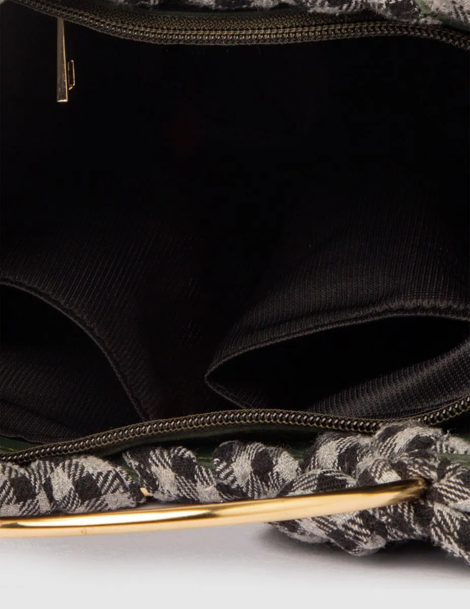 Olive checkered Bucket Bag | Modern Myth