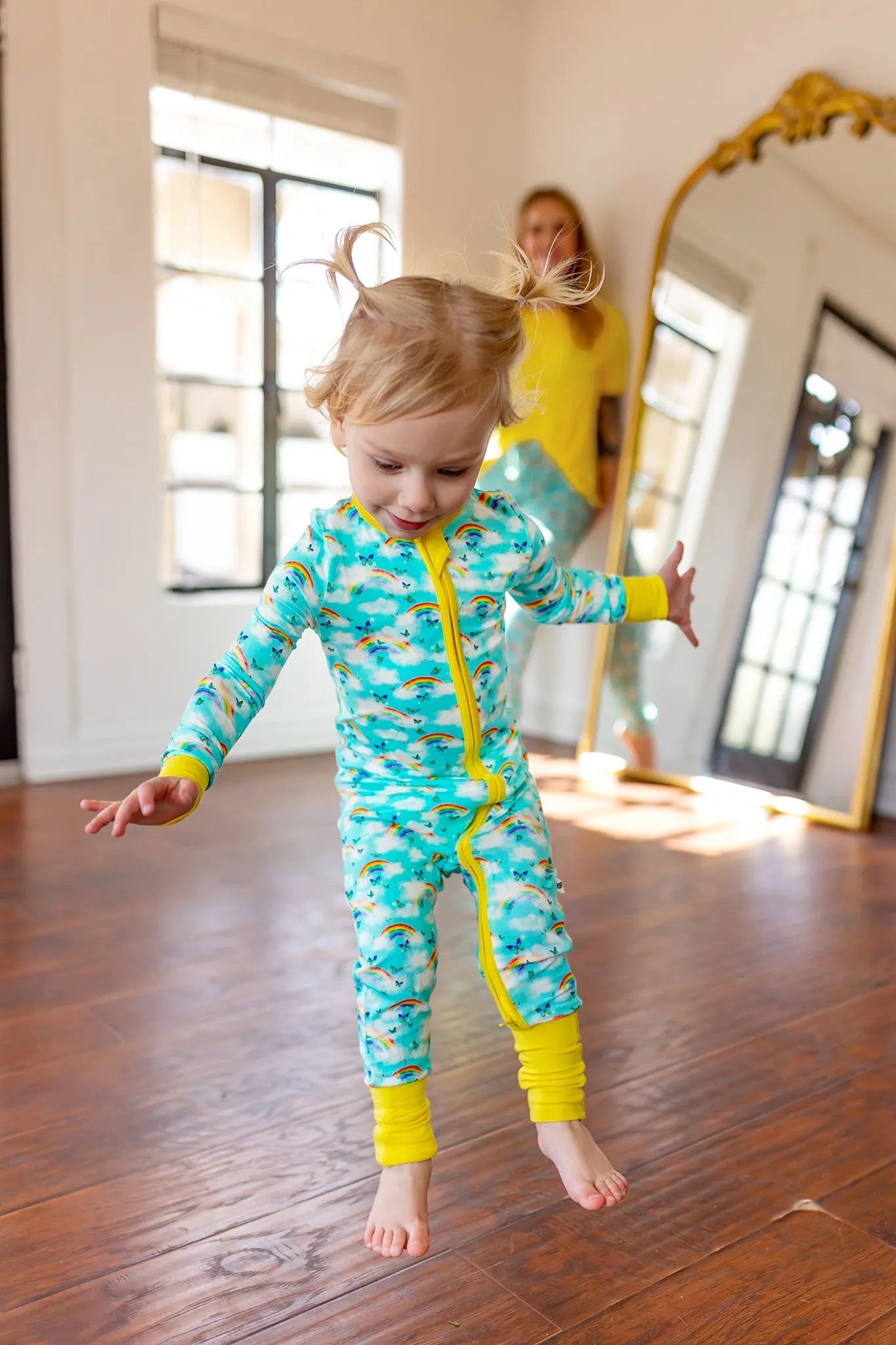 Over the Rainbow & Butterflies Convertible Footie (NB-3T)