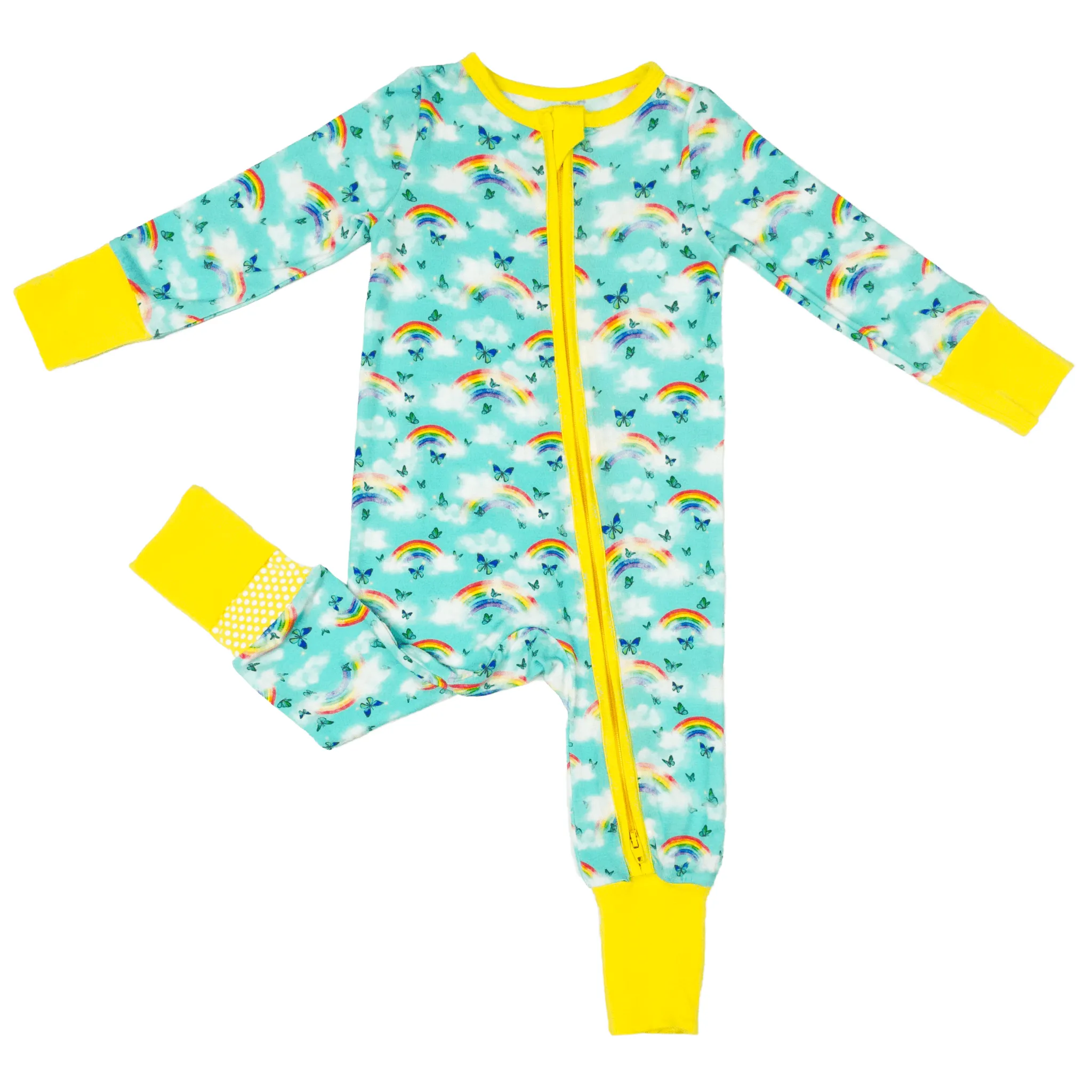 Over the Rainbow & Butterflies Convertible Footie (NB-3T)