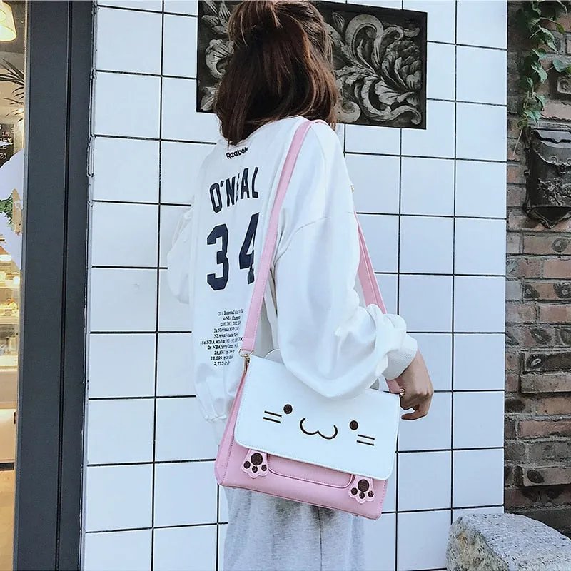 Pink Cat Crossbody Bag