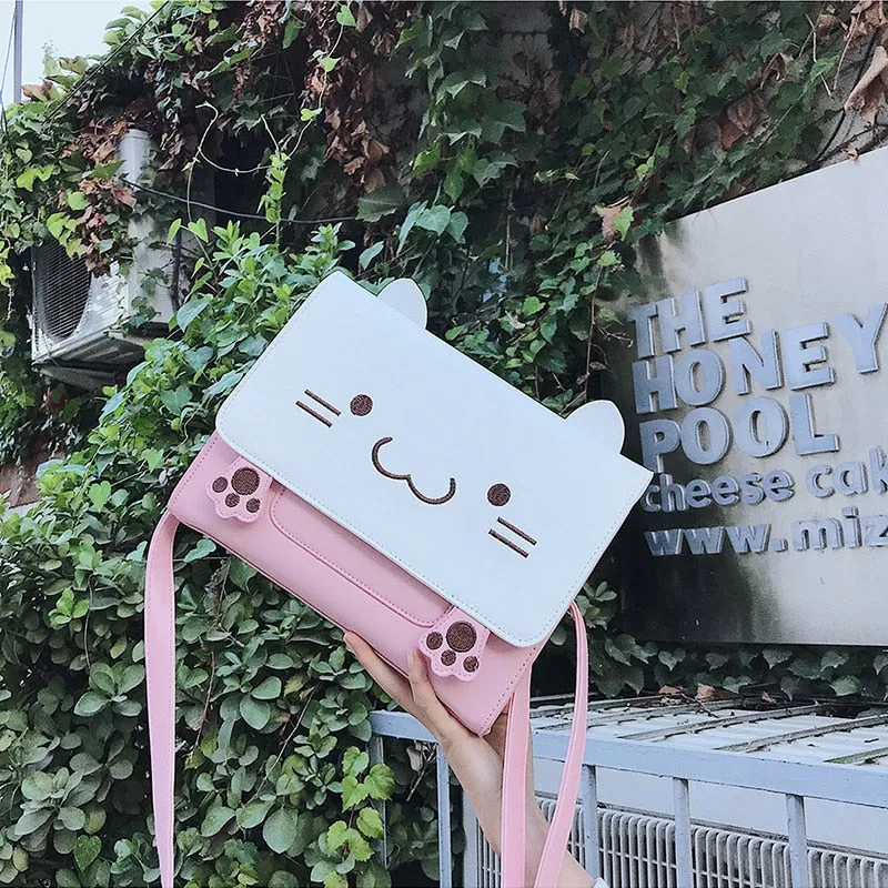 Pink Cat Crossbody Bag