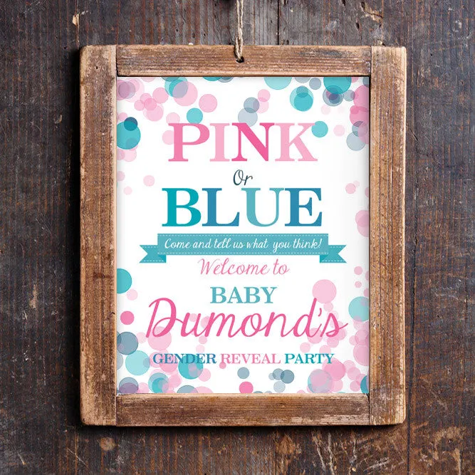 Pink Or Blue Gender Reveal Party Decorations Set