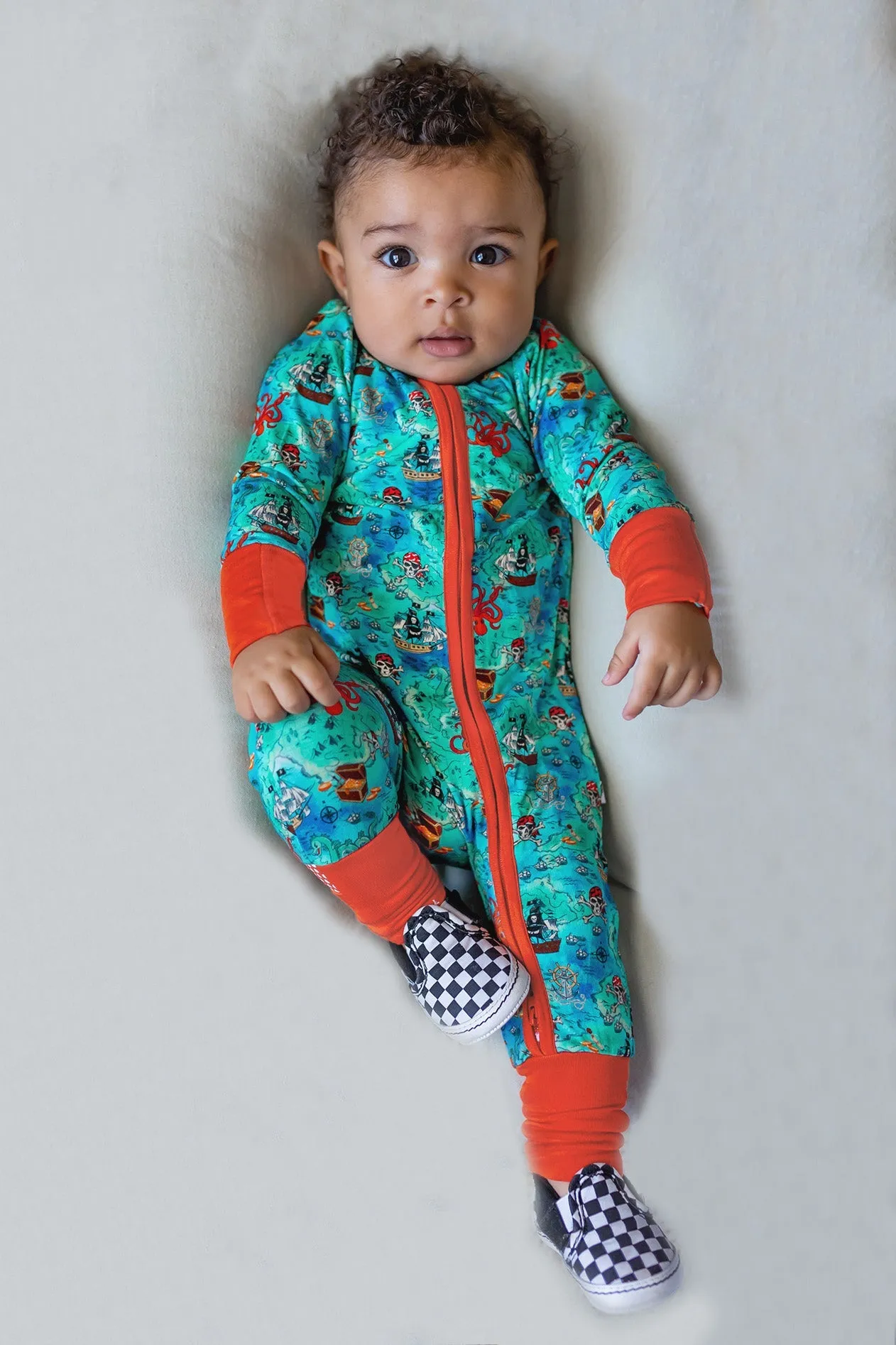 Pirate High Seas Treasure Map Convertible Footie (NB-3T)
