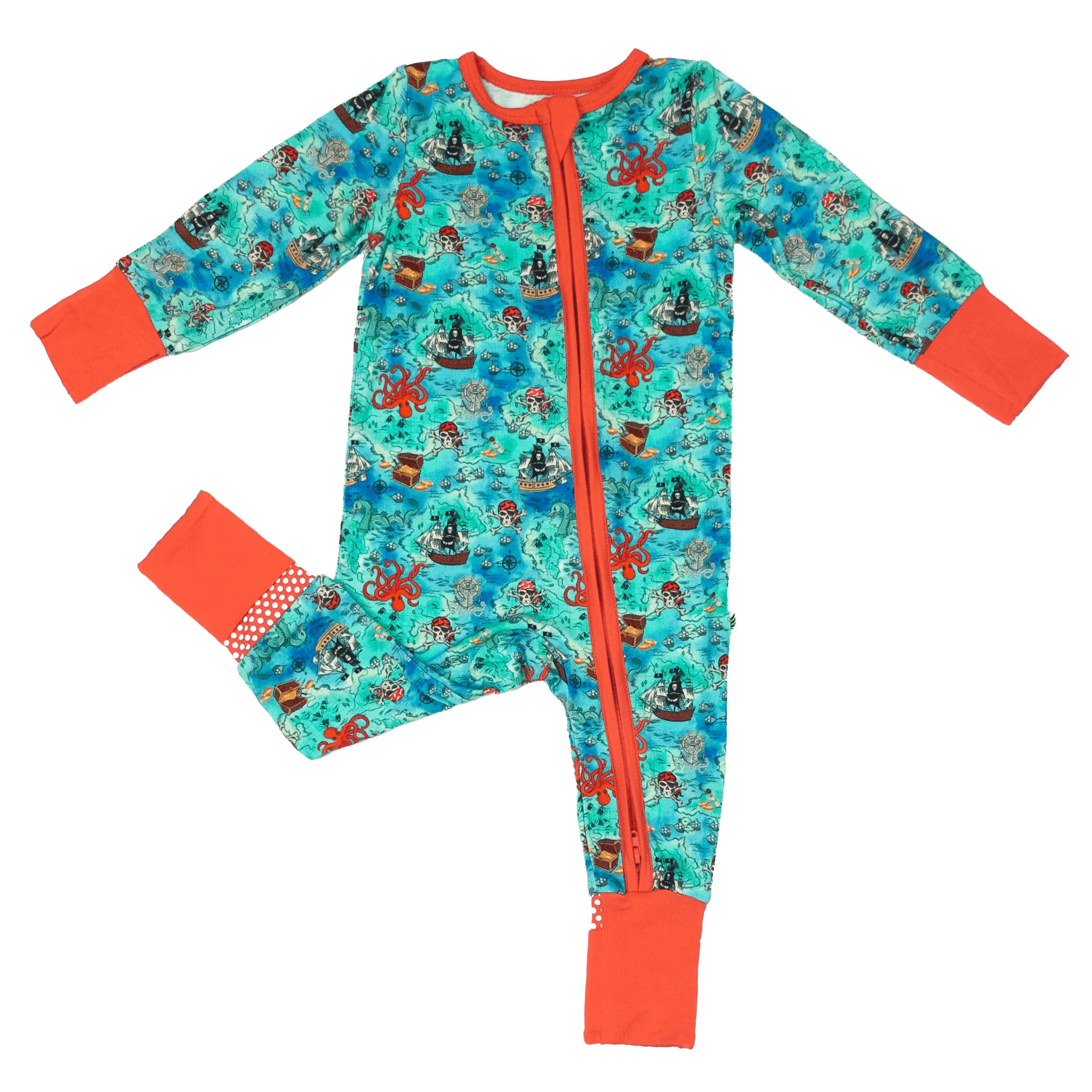 Pirate High Seas Treasure Map Convertible Footie (NB-3T)