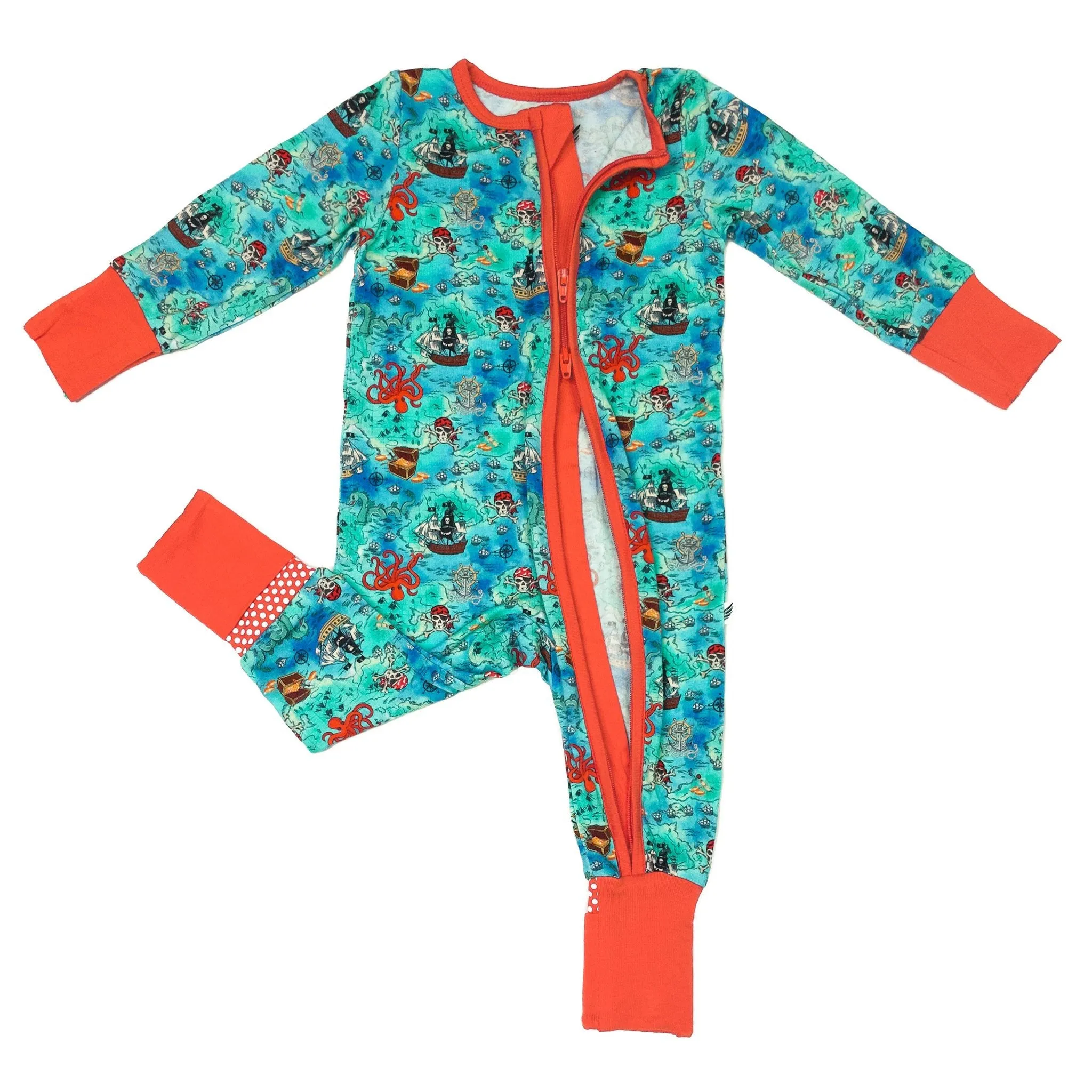 Pirate High Seas Treasure Map Convertible Footie (NB-3T)