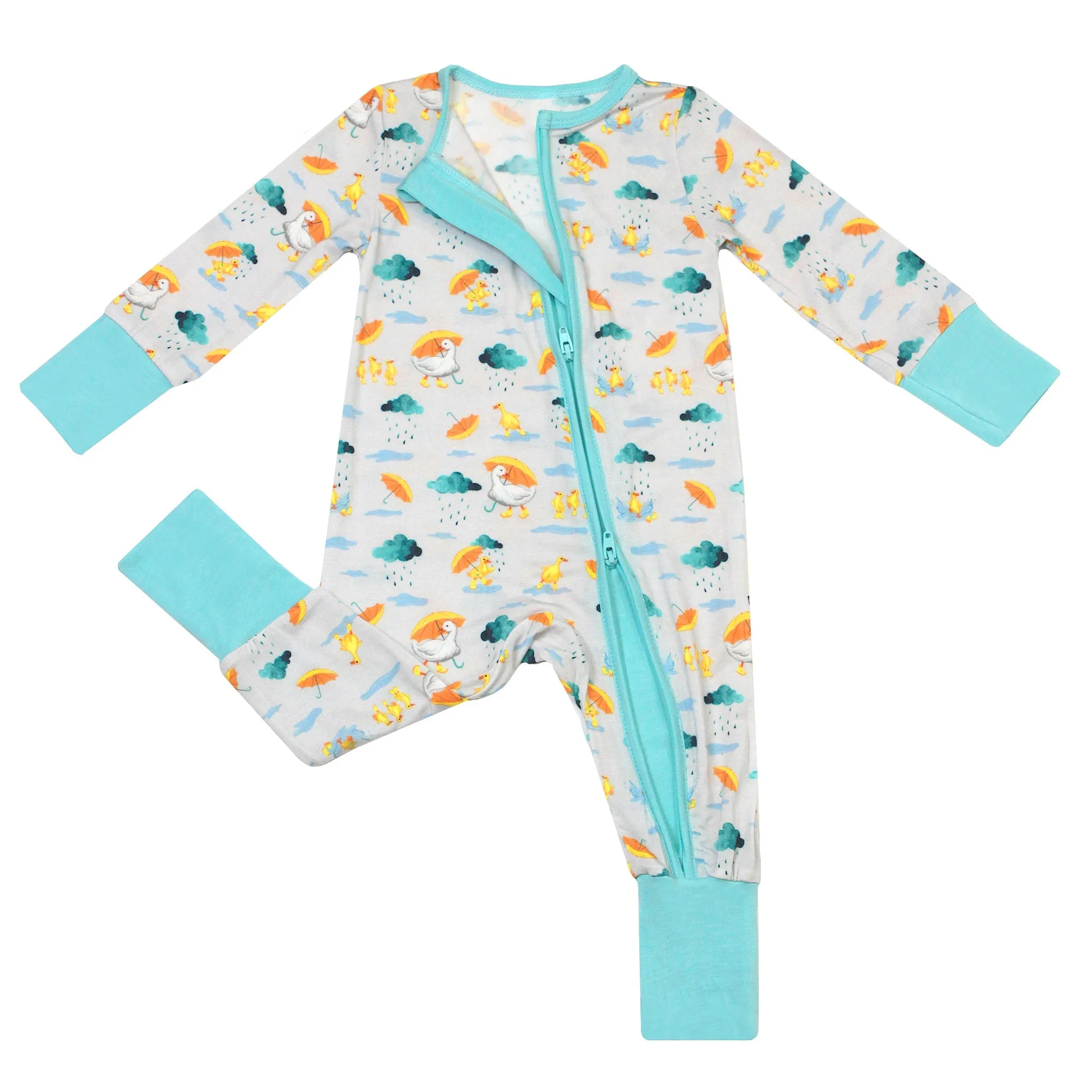 Playing in the Rain Duckies Convertible Footie (NB-3T)