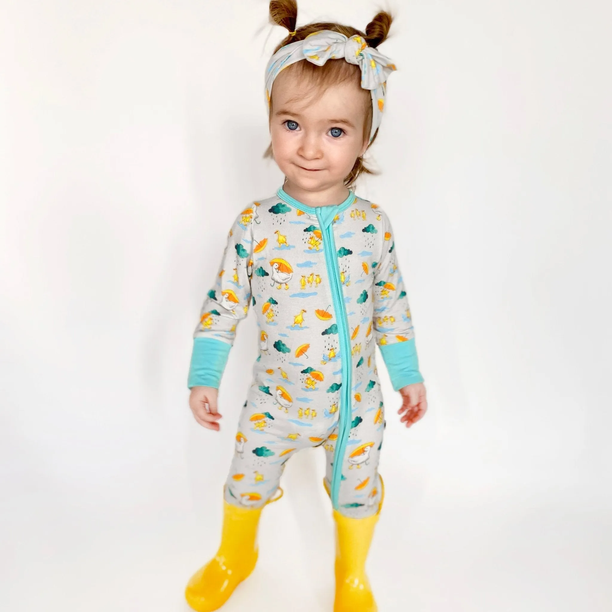 Playing in the Rain Duckies Convertible Footie (NB-3T)