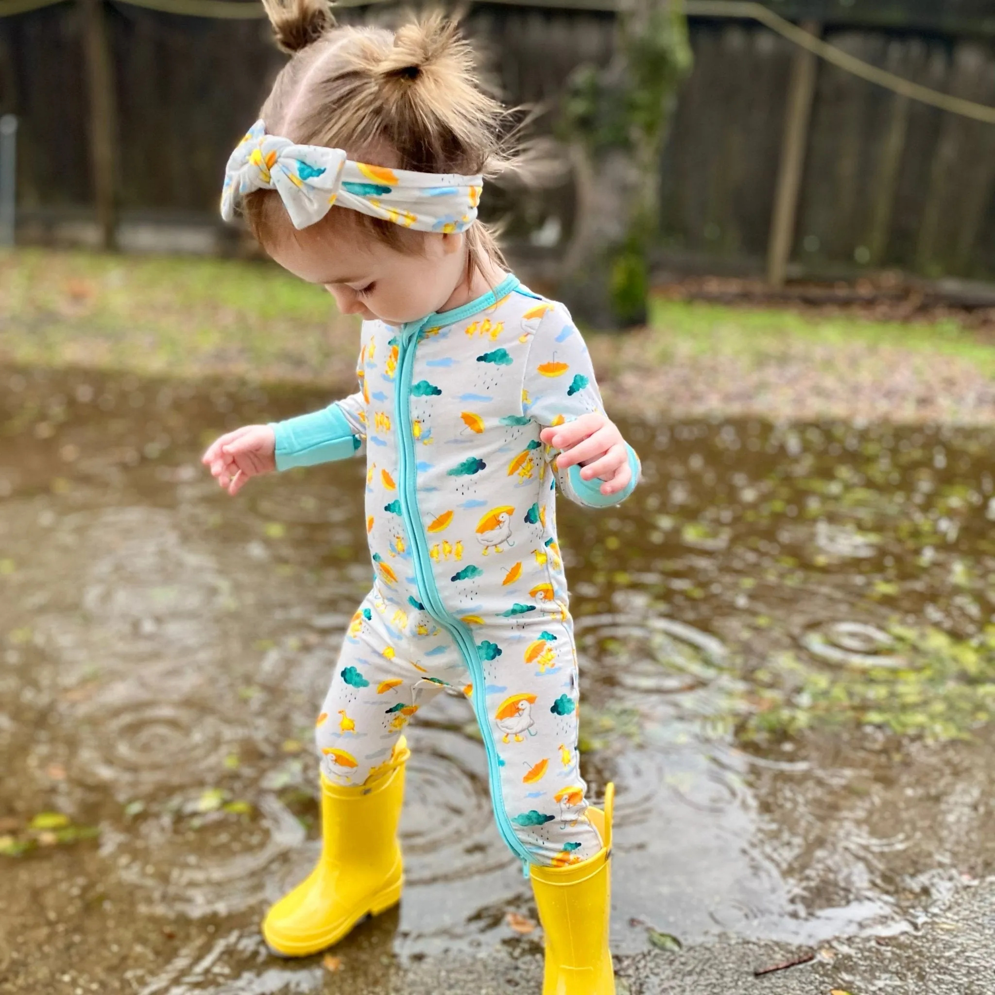 Playing in the Rain Duckies Convertible Footie (NB-3T)