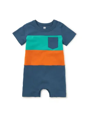 Pop Pocket Shortie Baby Romper / Indian Teal