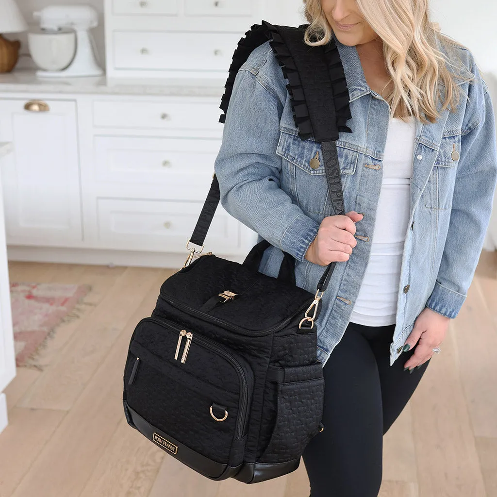 Posh Quilted Ruffled Shoulder Strap