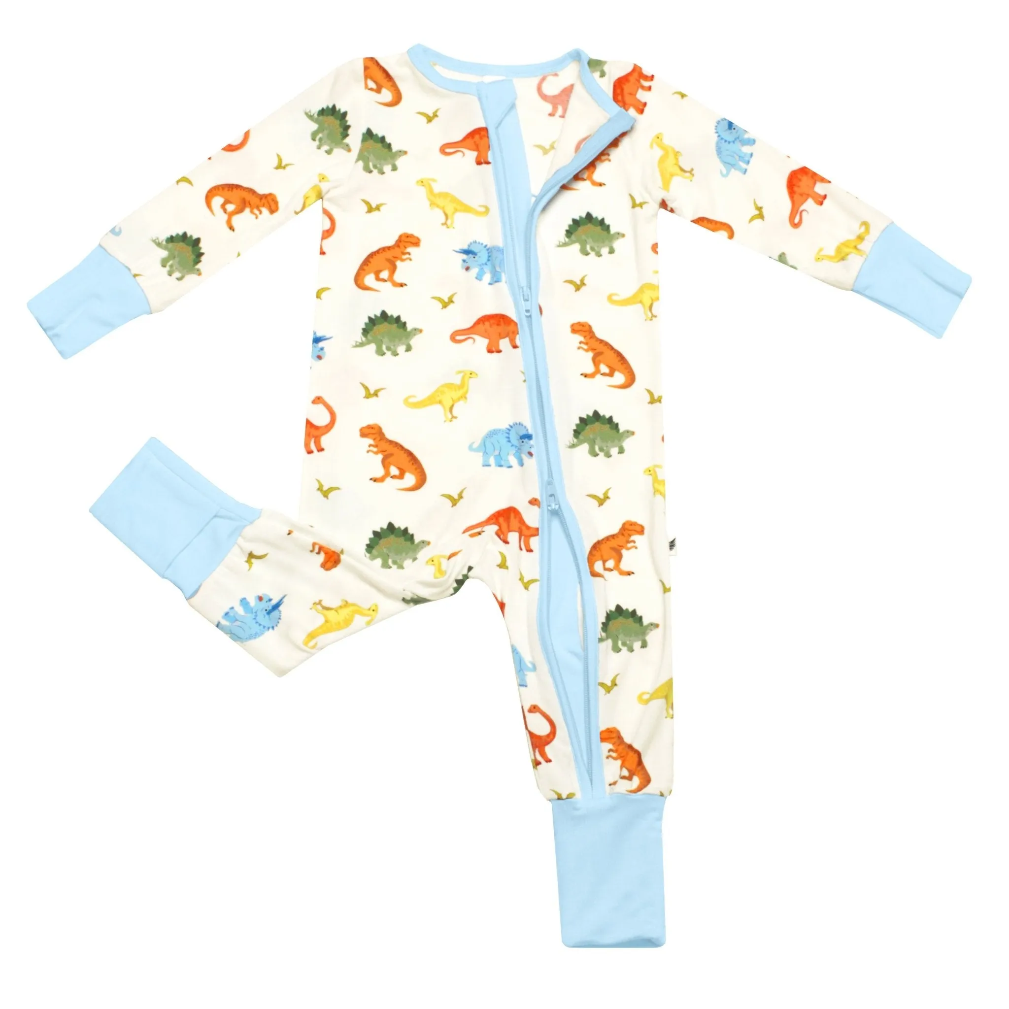 Powder Blue Jurassic Crew Convertible Footie (NB-3T)