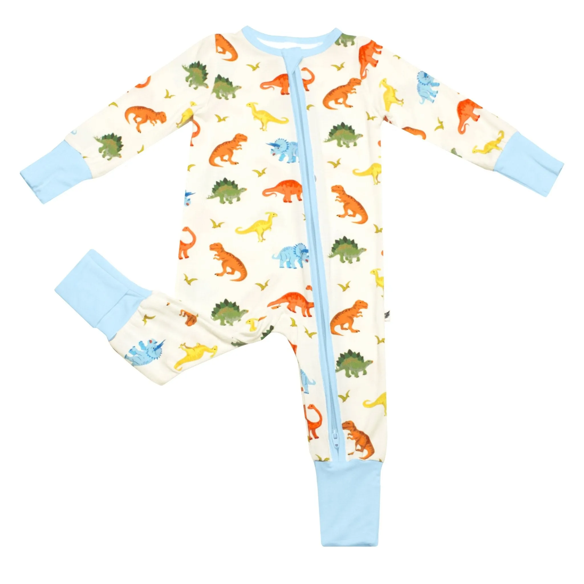 Powder Blue Jurassic Crew Convertible Footie (NB-3T)