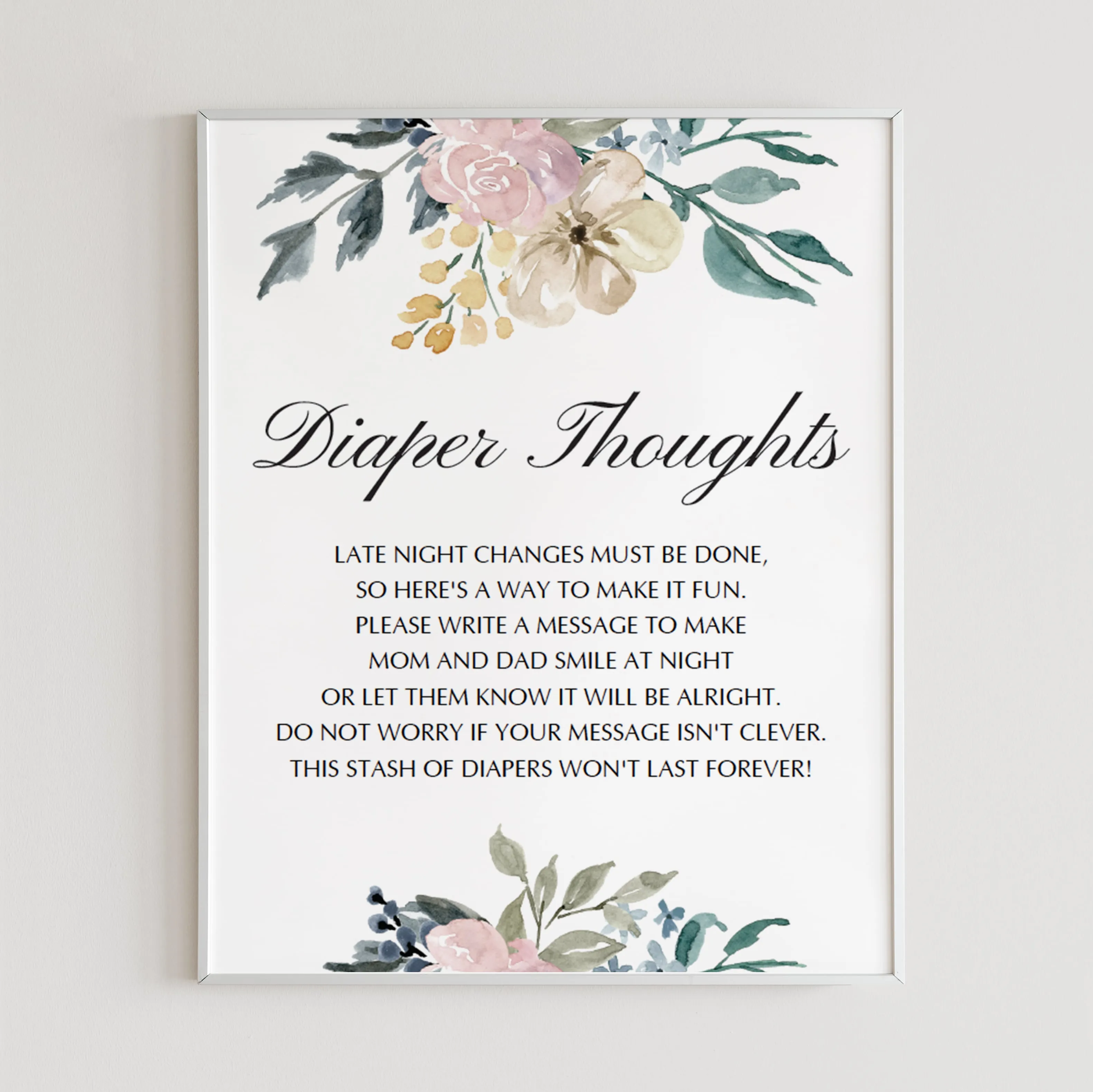Printable Flower Baby Shower Activity Diaper Thoughts