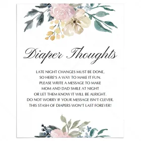 Printable Flower Baby Shower Activity Diaper Thoughts