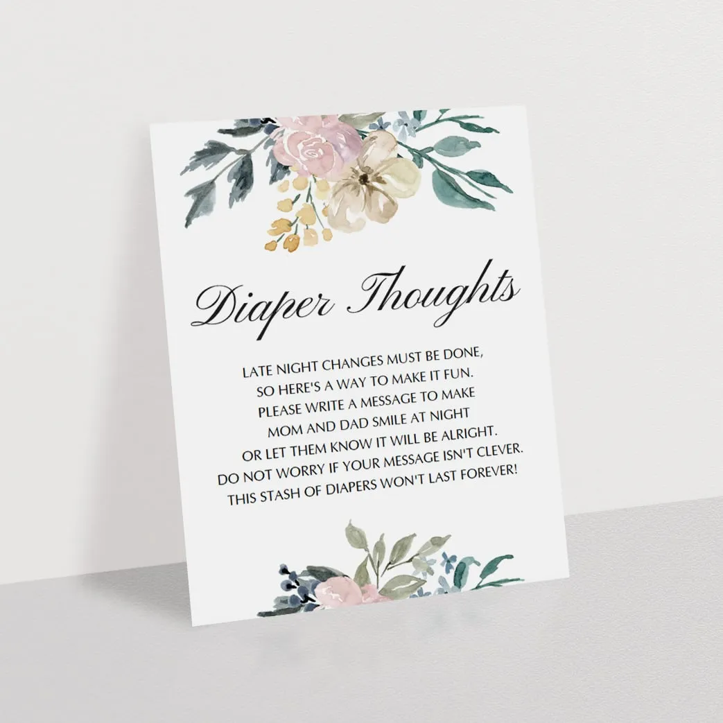 Printable Flower Baby Shower Activity Diaper Thoughts
