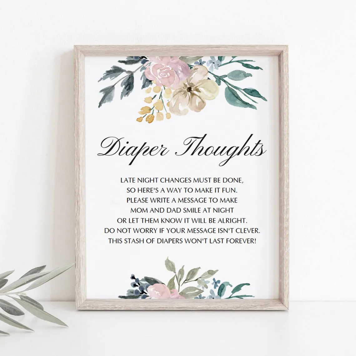 Printable Flower Baby Shower Activity Diaper Thoughts