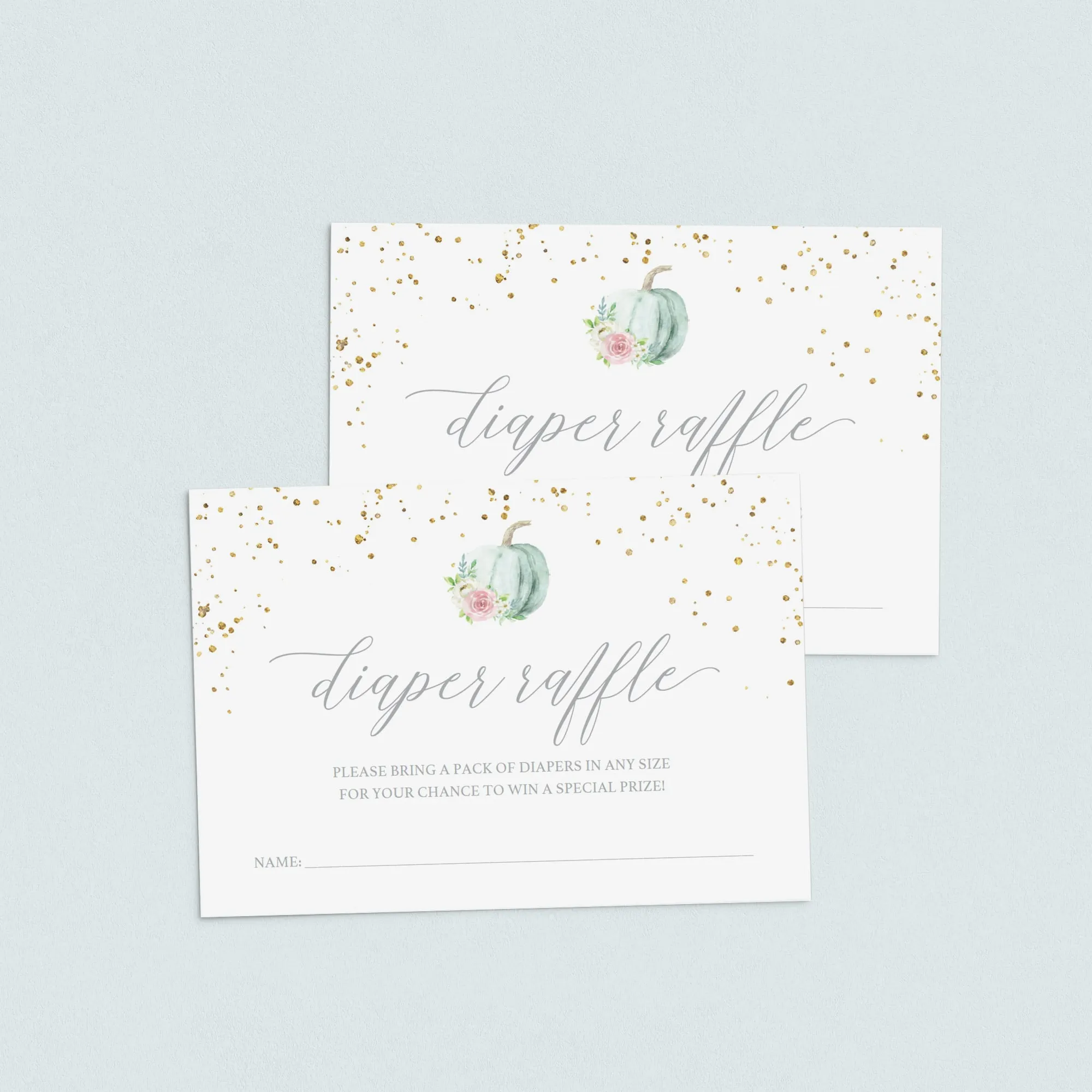 Pumpkin Baby Shower Diaper Raffle Ticket Template