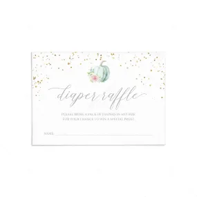Pumpkin Baby Shower Diaper Raffle Ticket Template
