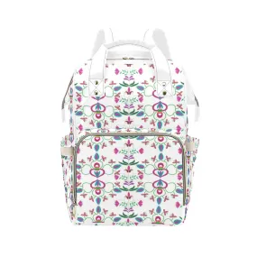 Quilled Divine White Multi-Function Diaper Backpack/Diaper Bag