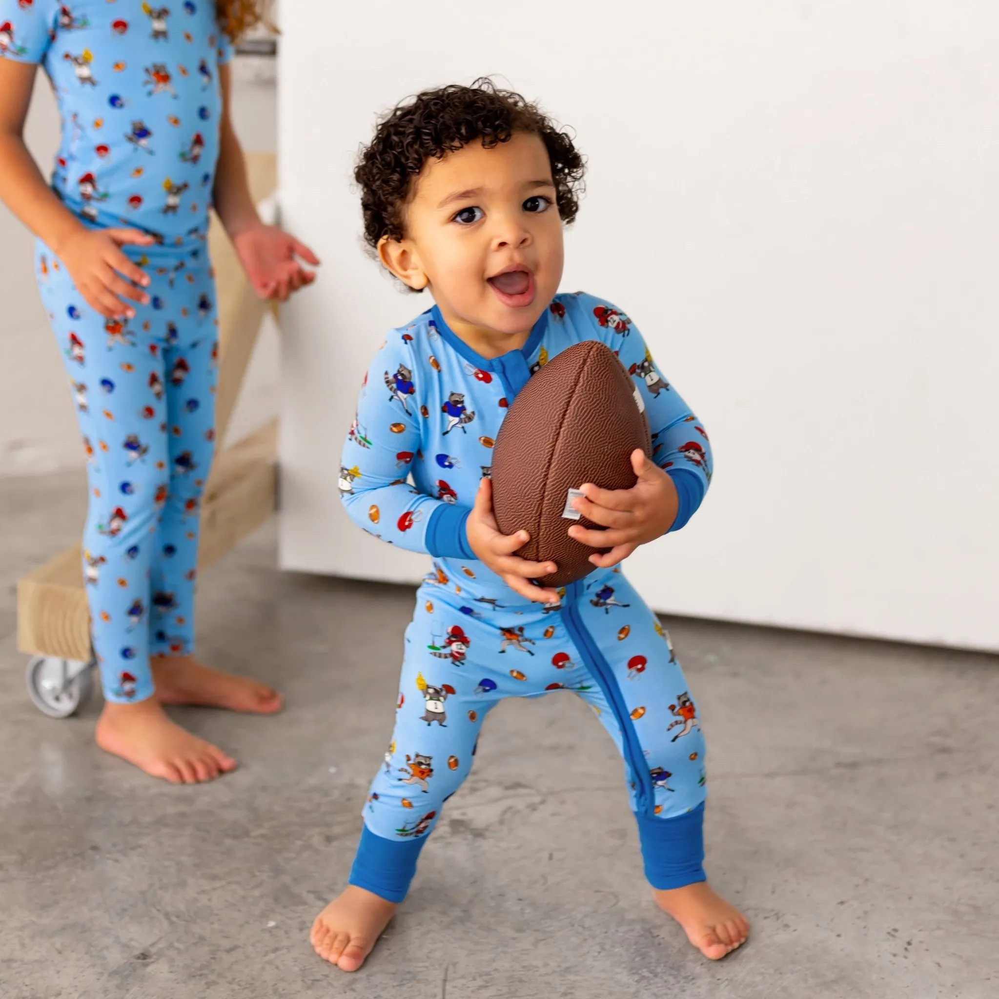 Rookie Raccoon Football Convertible Footie (NB-3T)