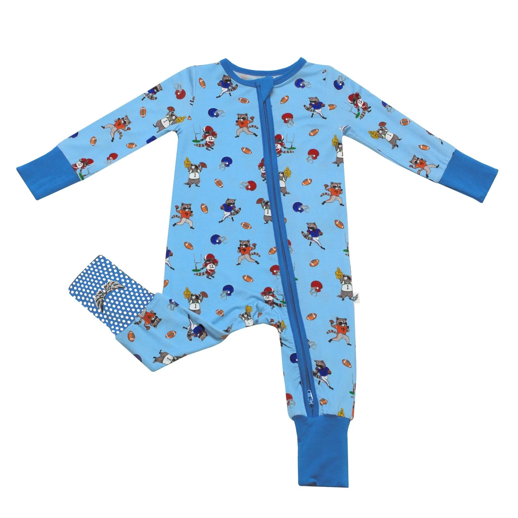 Rookie Raccoon Football Convertible Footie (NB-3T)