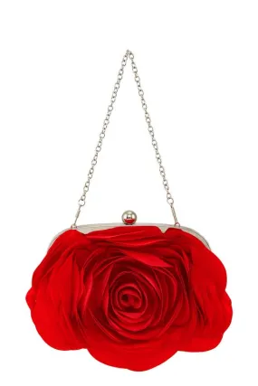 Rose Kiss Lock Purse in Red
