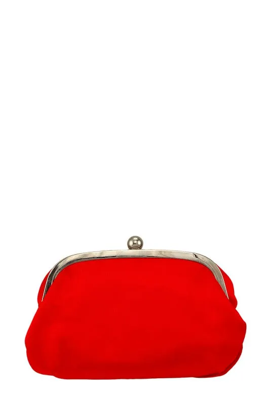 Rose Kiss Lock Purse in Red