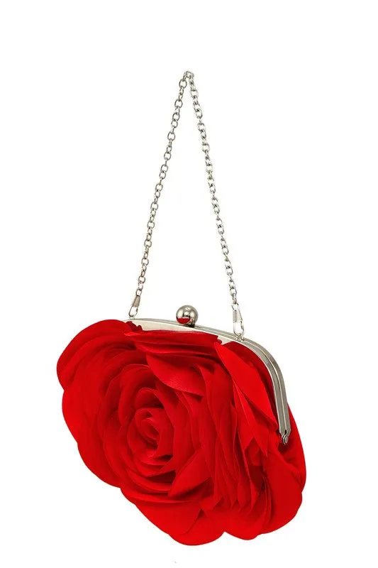 Rose Kiss Lock Purse in Red