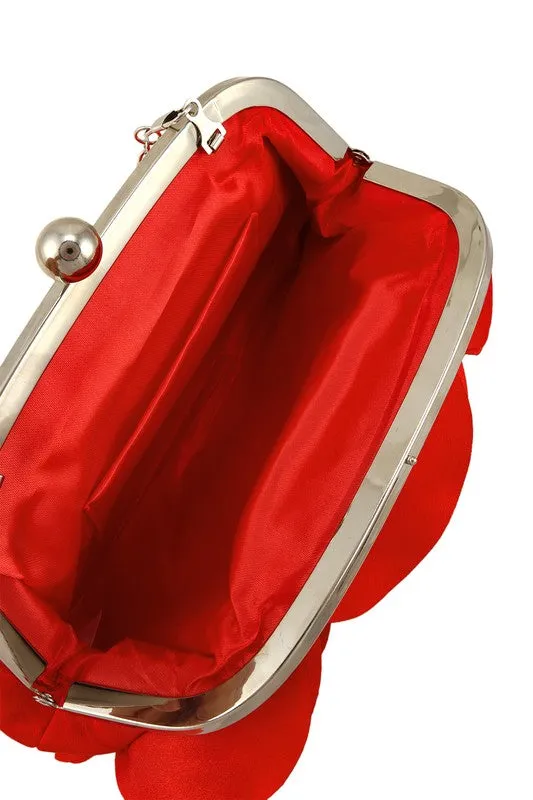 Rose Kiss Lock Purse in Red