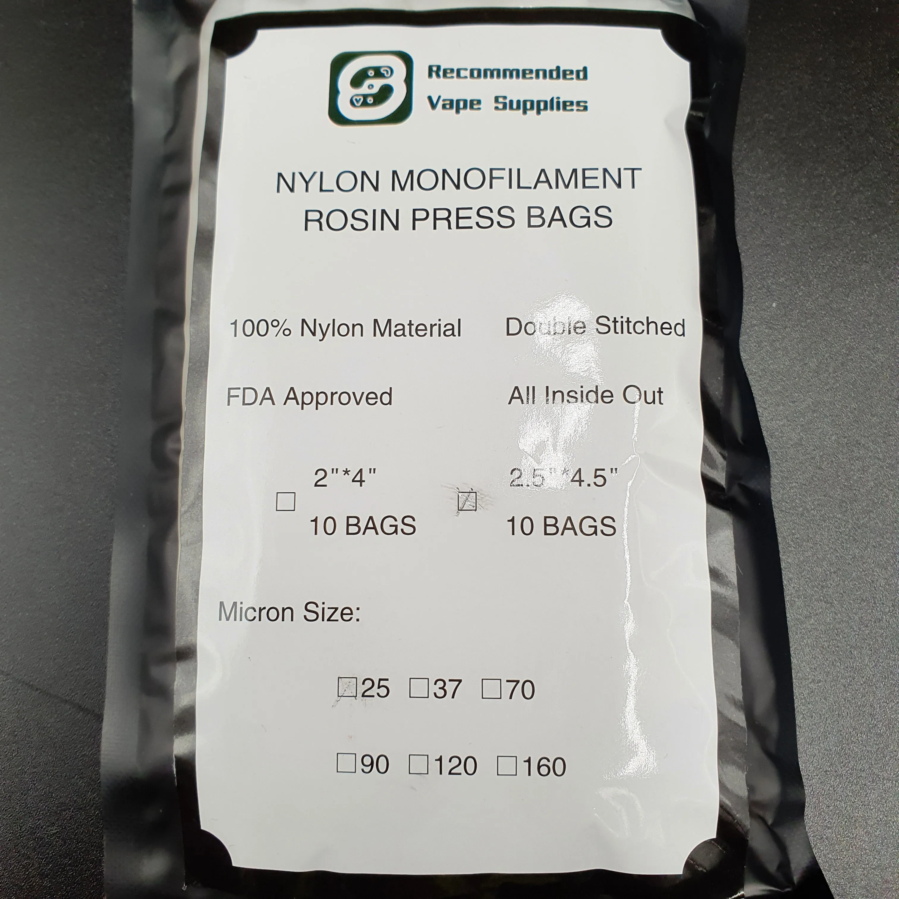 Rosin Press Filter Bags  x10 - Double Stitched - 2" x 4" and 2.5" x 4.5"
